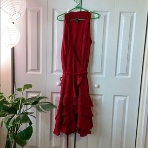 Lauren Ralph Lauren Linen Red Wrap Dress